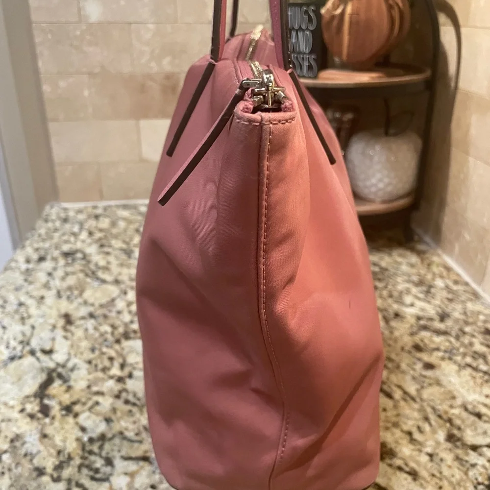 Kate Spade Medium Nylon Hayden Top d Tote, Pink, Zipper Closure - Picture 3 of 11